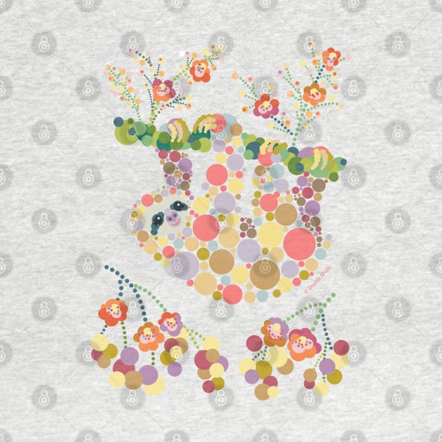 Pretty Sloth Animal Graphic Design Circles Dots Bubbles by DoubleBrush